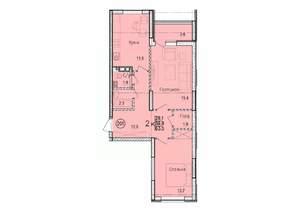 2-к квартира, вторичка, 64м2, 3/10 этаж