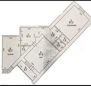 2-к квартира, вторичка, 81м2, 12/14 этаж