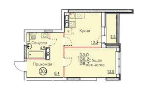 Студия квартира, вторичка, 39м2, 5/25 этаж