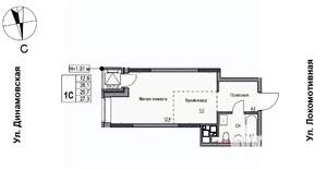 1-к квартира, строящийся дом, 27м2, 2/10 этаж
