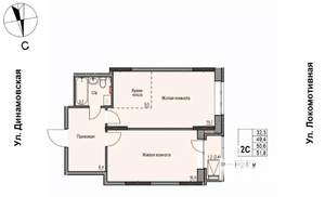 2-к квартира, строящийся дом, 51м2, 10/10 этаж