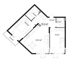 2-к квартира, вторичка, 70м2, 8/10 этаж