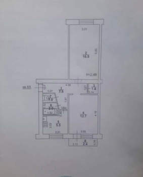 2-к квартира, вторичка, 47м2, 5/5 этаж
