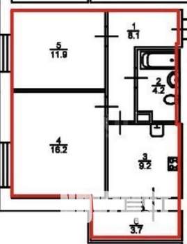 2-к квартира, вторичка, 50м2, 24/25 этаж
