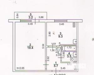 1-к квартира, вторичка, 38м2, 8/10 этаж