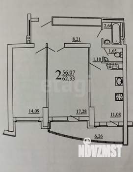 2-к квартира, вторичка, 62м2, 2/23 этаж