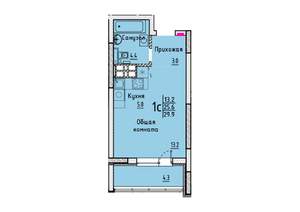 Студия квартира, вторичка, 30м2, 2/25 этаж