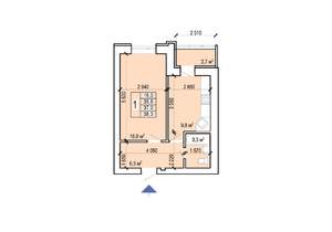 1-к квартира, вторичка, 38м2, 5/10 этаж