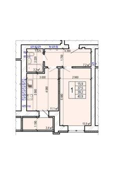 1-к квартира, вторичка, 41м2, 10/10 этаж