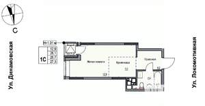 1-к квартира, строящийся дом, 28м2, 1/10 этаж