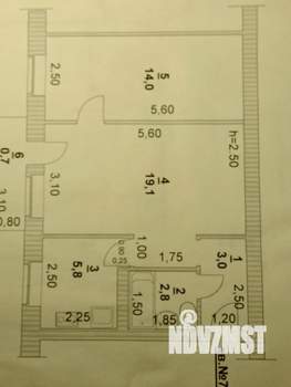 2-к квартира, вторичка, 45м2, 5/5 этаж