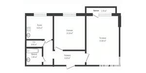 2-к квартира, вторичка, 53м2, 6/10 этаж