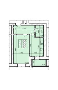 1-к квартира, вторичка, 39м2, 6/10 этаж