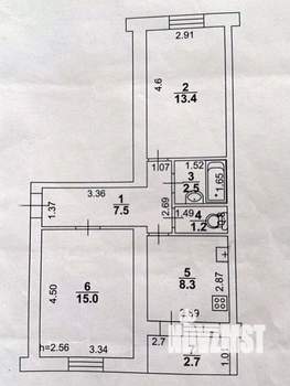 2-к квартира, вторичка, 48м2, 1/6 этаж