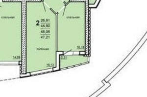 2-к квартира, вторичка, 48м2, 14/25 этаж