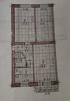 3-к квартира, вторичка, 63м2, 2/5 этаж