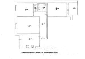 3-к квартира, вторичка, 67м2, 6/6 этаж