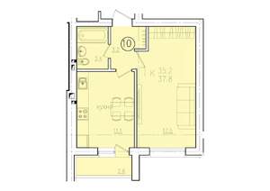 1-к квартира, вторичка, 38м2, 10/10 этаж