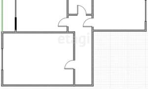 2-к квартира, вторичка, 47м2, 1/5 этаж