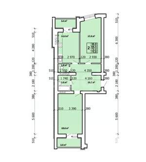 2-к квартира, вторичка, 76м2, 5/10 этаж