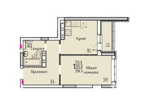 Студия квартира, вторичка, 38м2, 25/25 этаж