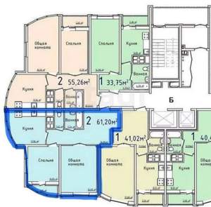 2-к квартира, вторичка, 61м2, 15/19 этаж