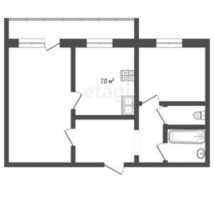2-к квартира, вторичка, 54м2, 4/25 этаж