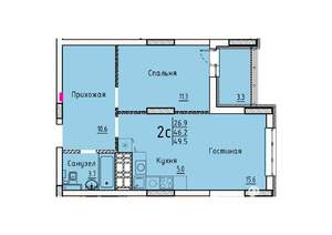 Студия квартира, вторичка, 50м2, 25/25 этаж