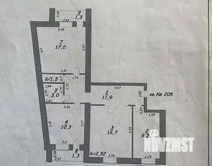 3-к квартира, вторичка, 72м2, 4/10 этаж