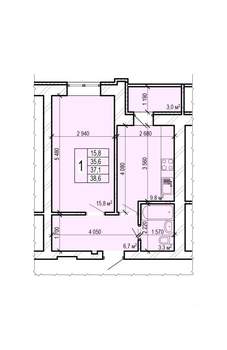 1-к квартира, вторичка, 39м2, 2/10 этаж