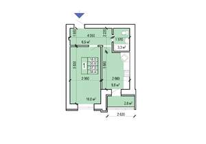 1-к квартира, вторичка, 38м2, 4/10 этаж