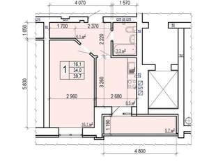 1-к квартира, вторичка, 34м2, 3/10 этаж