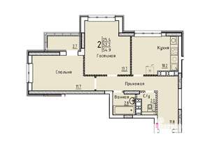 Студия квартира, вторичка, 55м2, 24/25 этаж