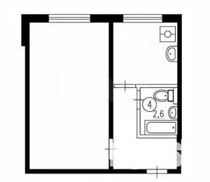 1-к квартира, вторичка, 38м2, 1/5 этаж