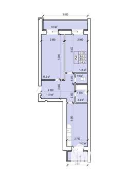 2-к квартира, вторичка, 74м2, 6/10 этаж