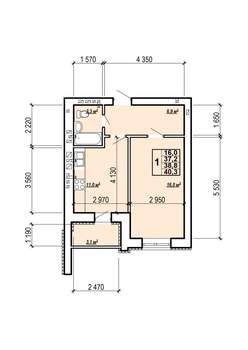 1-к квартира, вторичка, 40м2, 9/10 этаж
