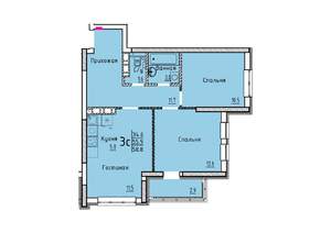 Студия квартира, вторичка, 59м2, 24/25 этаж