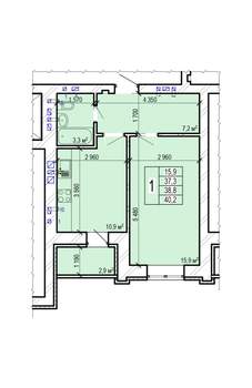1-к квартира, вторичка, 40м2, 10/10 этаж