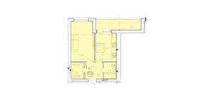 1-к квартира, вторичка, 43м2, 1/10 этаж