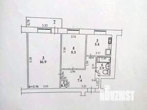 2-к квартира, вторичка, 42м2, 2/2 этаж