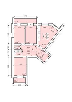 3-к квартира, вторичка, 92м2, 8/10 этаж