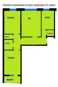 3-к квартира, вторичка, 73м2, 6/10 этаж