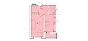 1-к квартира, вторичка, 39м2, 1/10 этаж