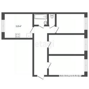 3-к квартира, вторичка, 71м2, 5/10 этаж