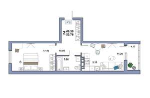 2-к квартира, вторичка, 54м2, 7/10 этаж