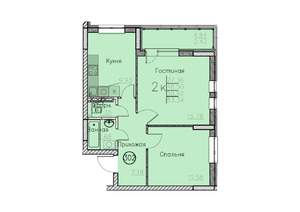 Студия квартира, вторичка, 53м2, 6/10 этаж