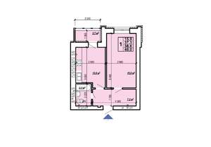 1-к квартира, вторичка, 40м2, 7/10 этаж