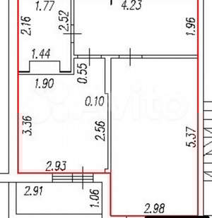 1-к квартира, вторичка, 42м2, 8/10 этаж