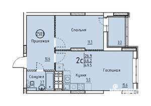 Студия квартира, вторичка, 50м2, 25/25 этаж