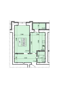 1-к квартира, вторичка, 40м2, 8/10 этаж